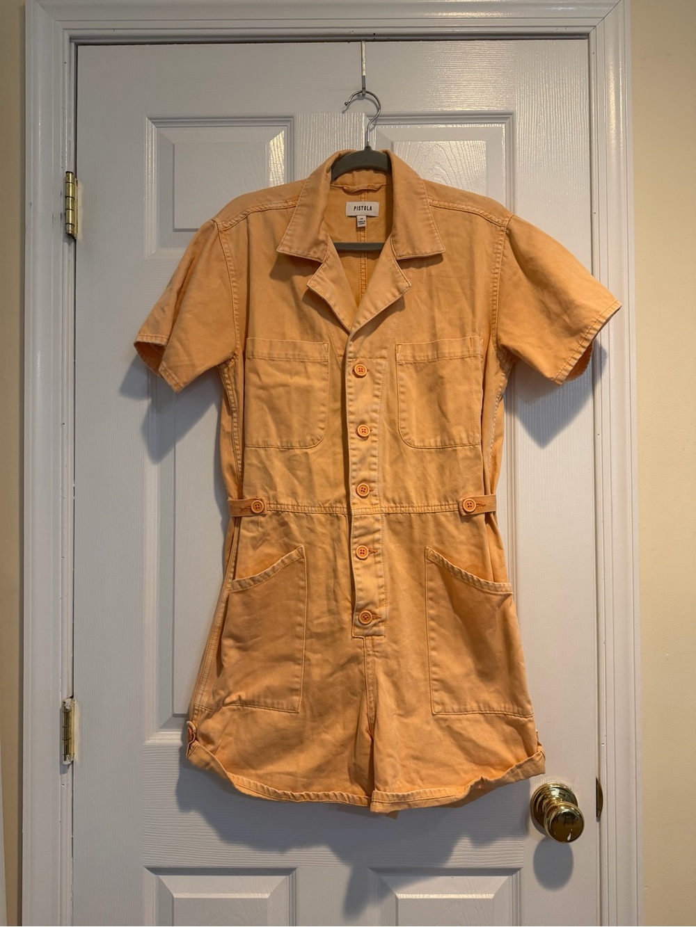 pistola Peach Short-Sleeve Utility Romper